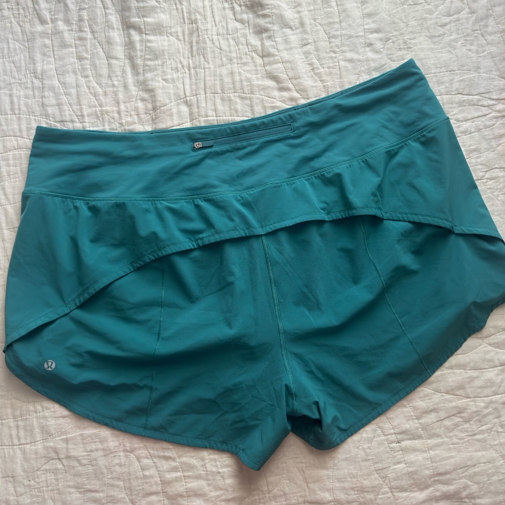 Turquoise Lululemon speed up shorts